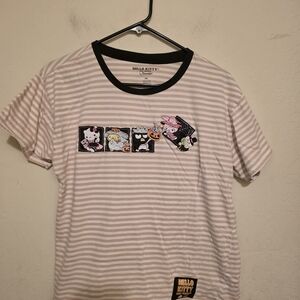Hello Kitty And Friends Halloween  Striped T-Shirt with Graphic Patches Size M